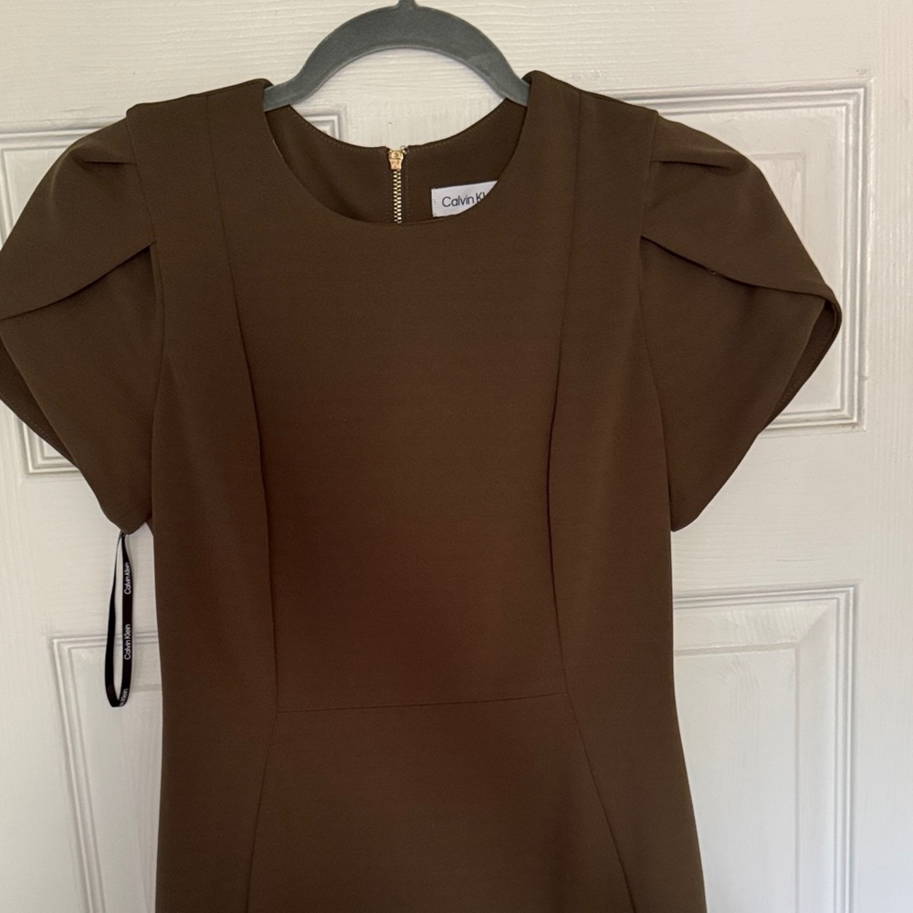 Calvin Klein Olive Short Sleeve Dress